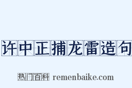 许中正捕龙雷造句是什么意思的图片